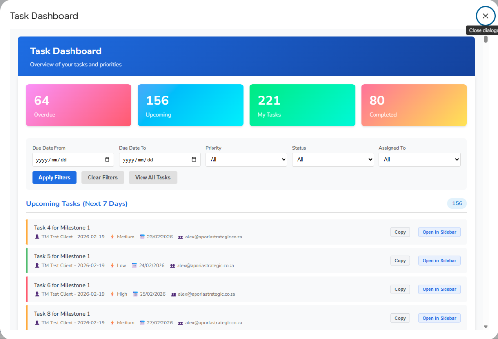 Task Dashboard